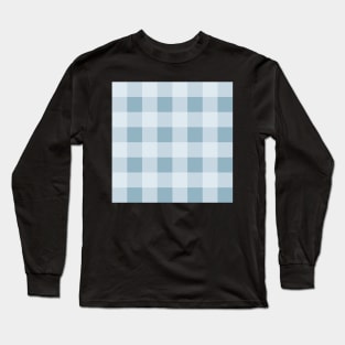 Turquoise and Pale Blue Plaid Long Sleeve T-Shirt